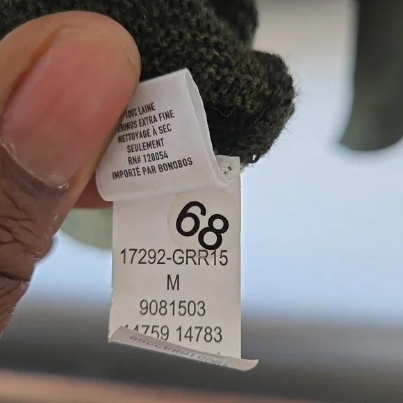 Bonobos Dark Green Academia 100% Extra Fine merino Wool sweater - Picture 7 of 7